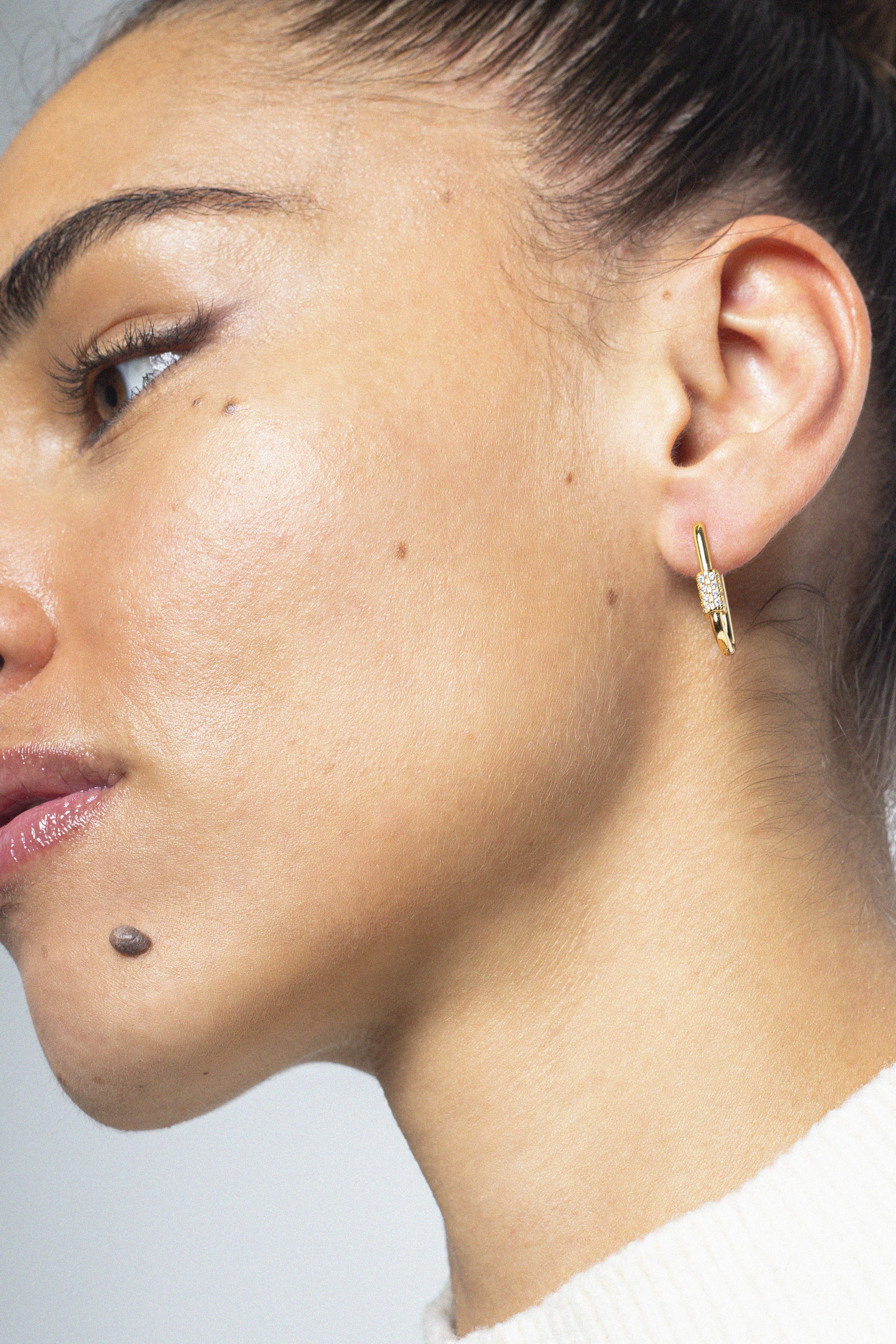 Gold Oval Earrings