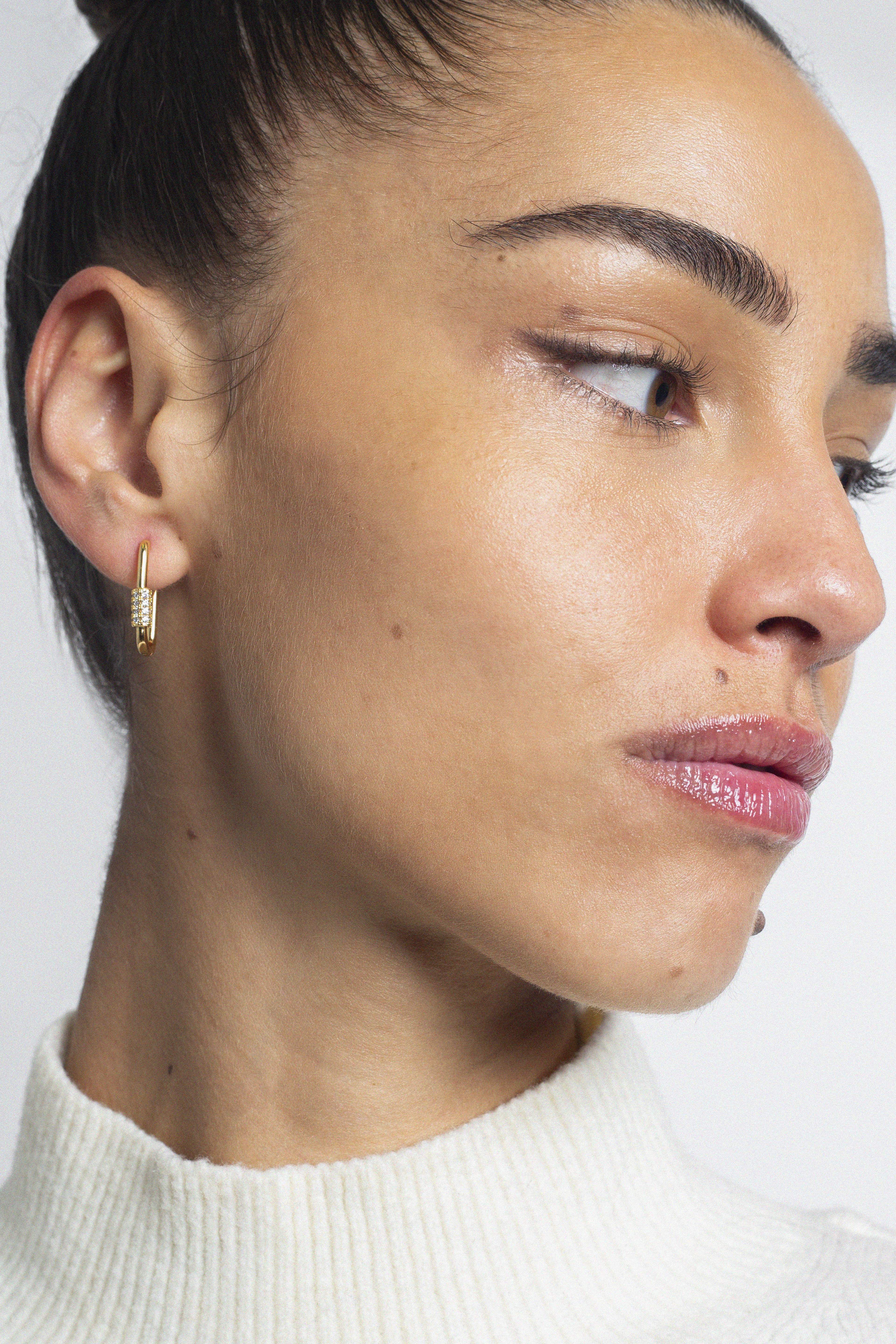 Gold Oval Earrings